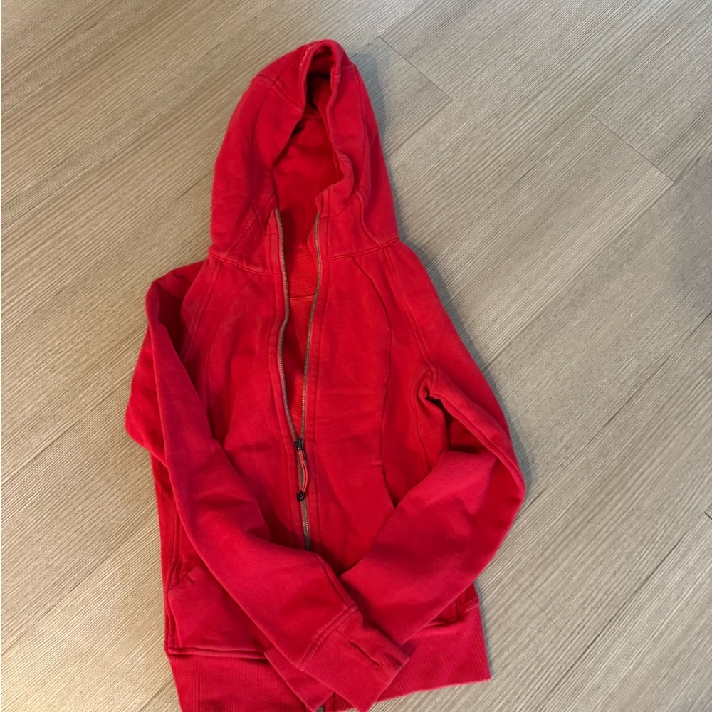 Red Zip-Up scuba Hoodie
